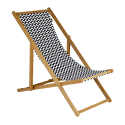 Krzesło ogrodowe - Krzesło plażowe wykonane z bambusa i płótna - Model Soho